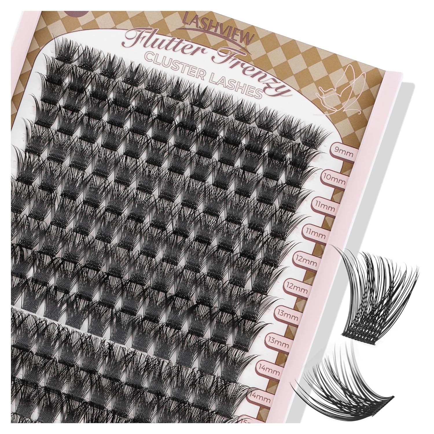 LASHVIEW Lash-Extension-Clusters 168pcs D Curl Lash Clusters Natural Look Cluster Lashes Extensions Super Thin Band & Soft Lashes Reusable 9-16mm MIX (56D)