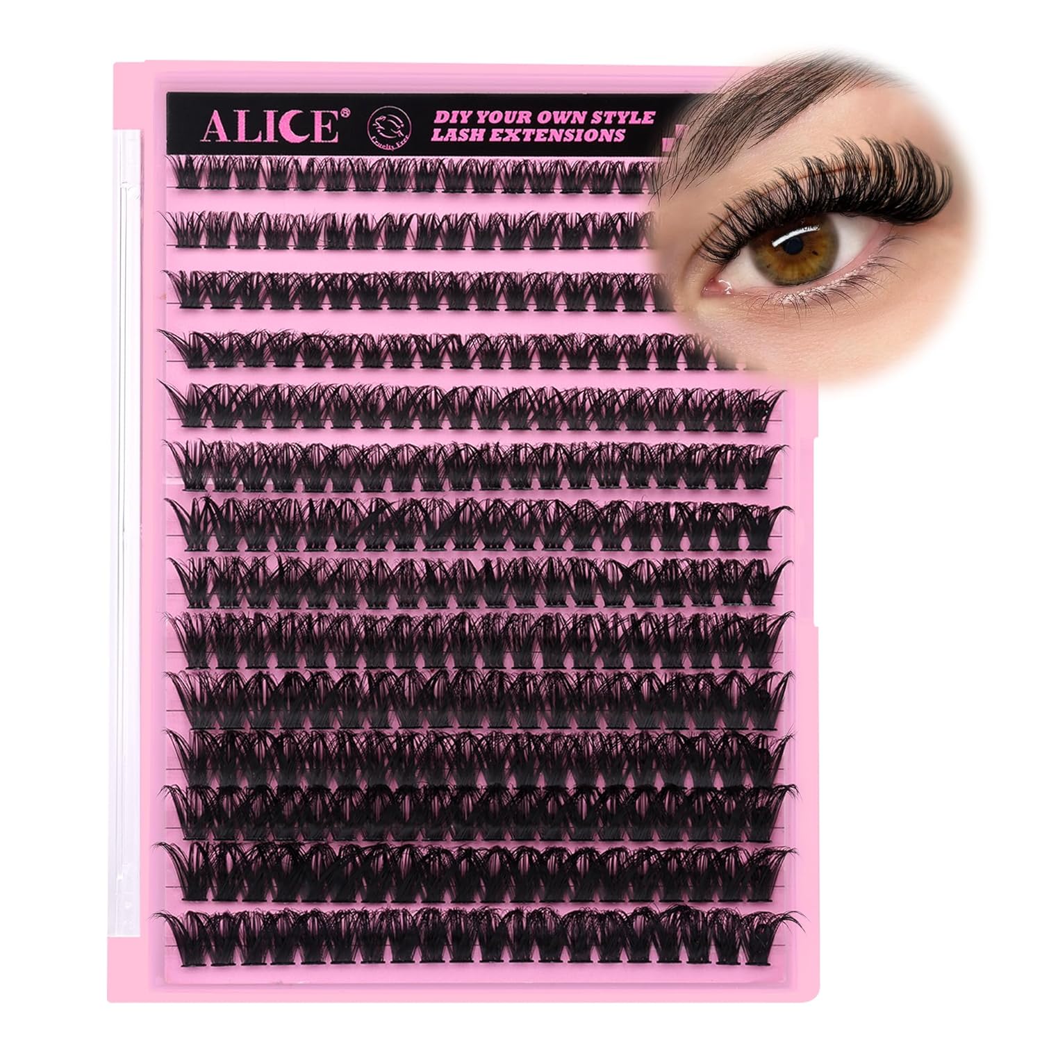 280Pcs Wispy Individual Lashes DIY Eyelash Extensions 8-16MM Fluffy D Curl Lash Extensions Lash Clusters 80D Cluster Eyelashes DIY at Home by ALICE