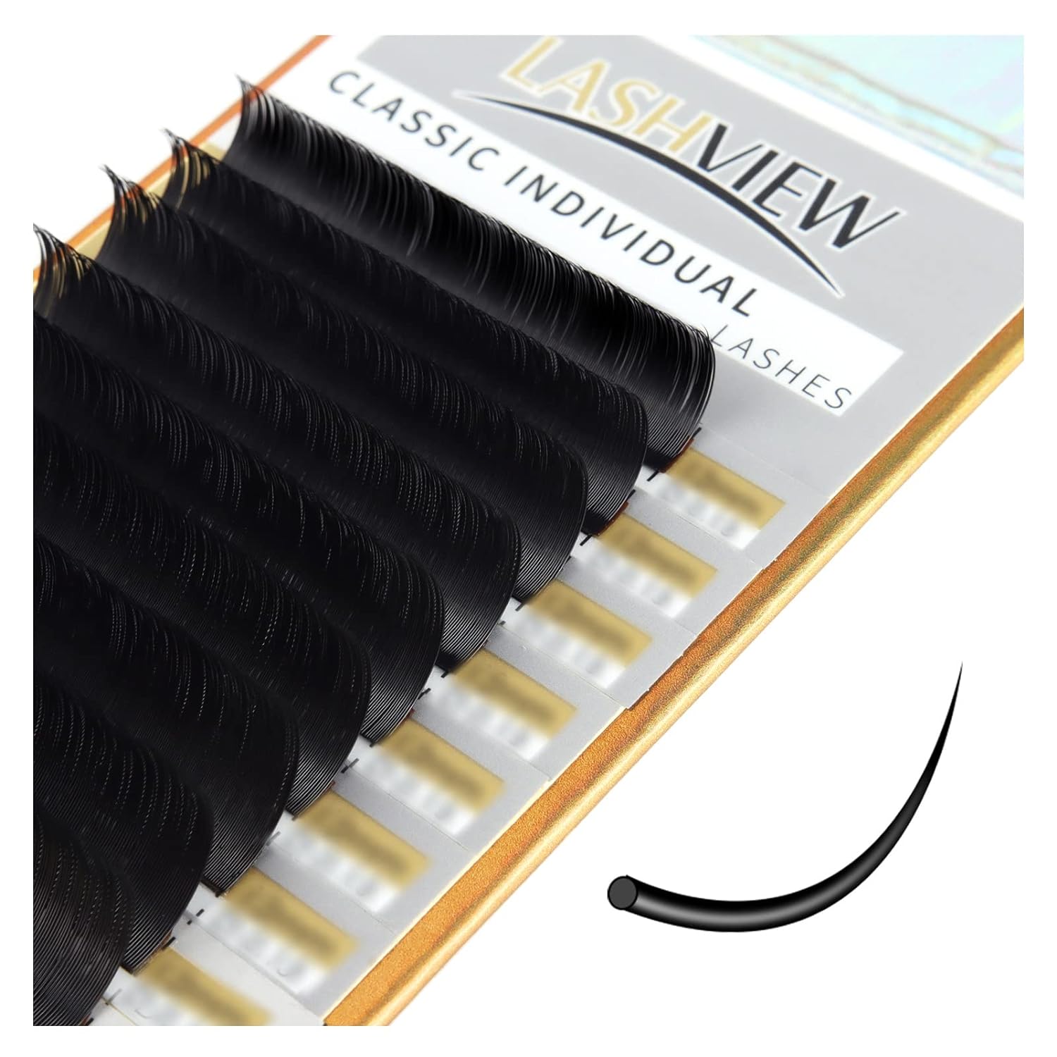 LASHVIEW Eyelash Extensions,Individual Lashes, Premium Single &Classic Lashes,0.15 Thickness C Curl 8-15mm Mixed Tray,Natural Semi Permanent Eyelashes,Soft Application-Friendly, Lashes