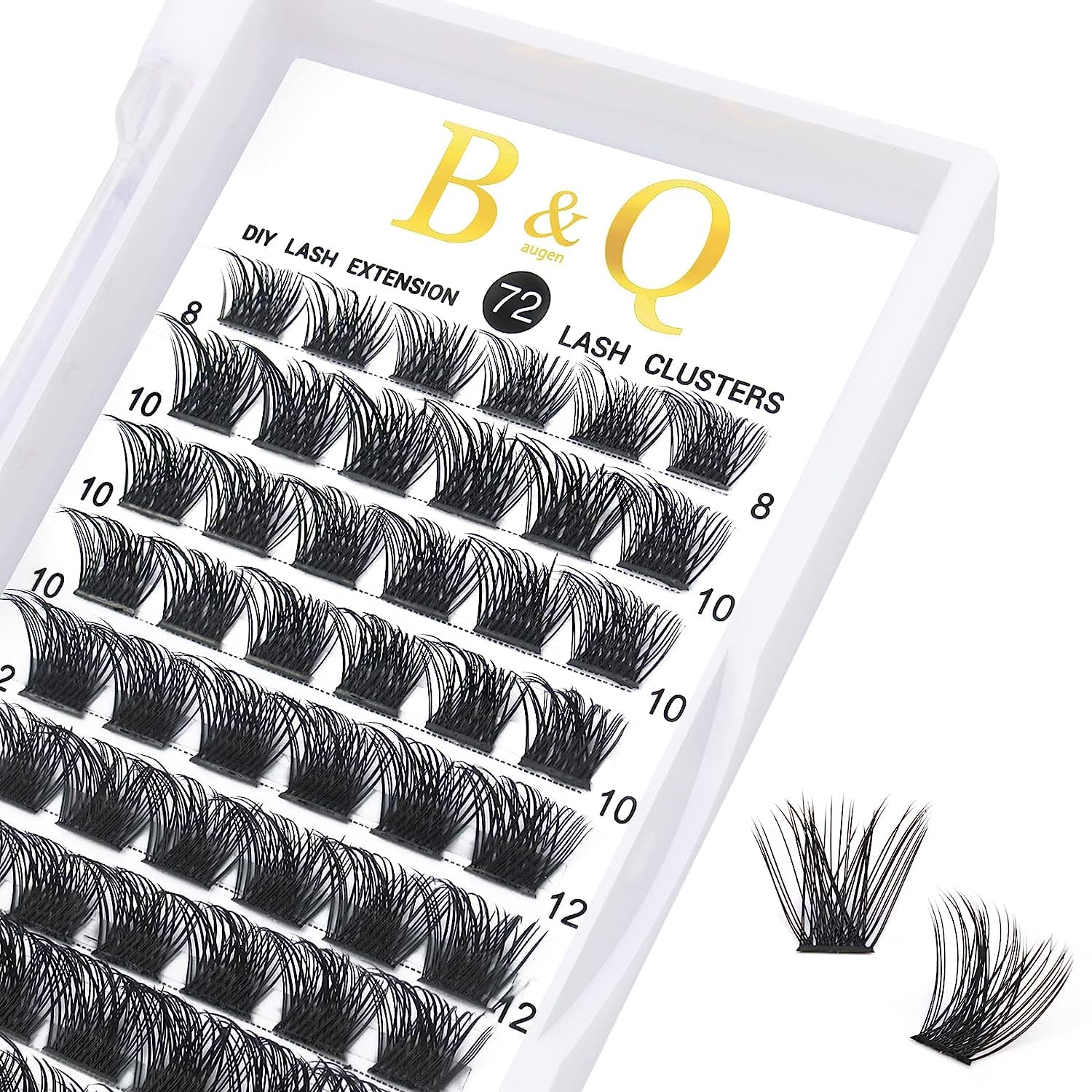 Lash Clusters B02 DIY Eyelash 72 Cluster Lashes C D Curl B&Q LASH Mega Volume Individual Lashes Eyelash Clusters Wispy Lashes Cluster DIY at Home (NM-D-8-16MIX)