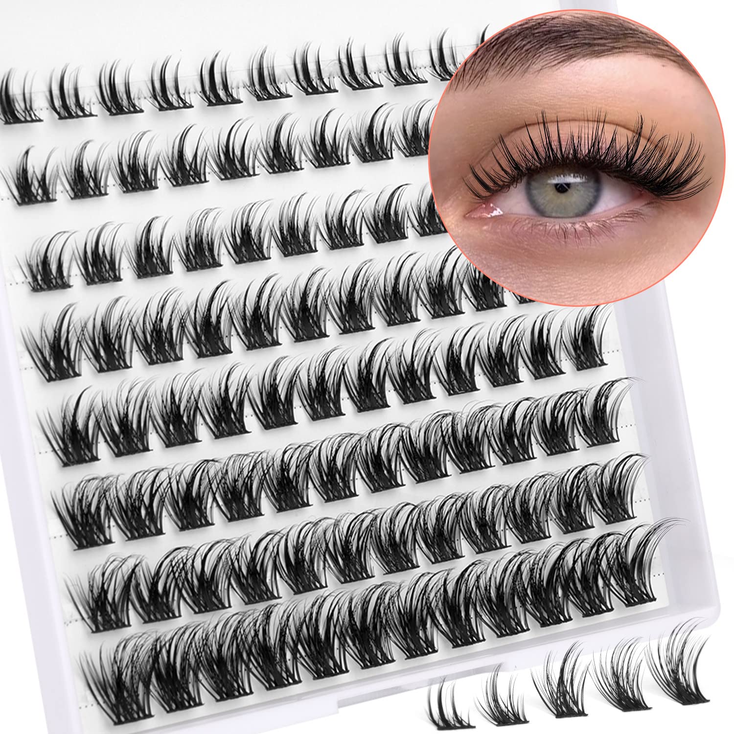 Lash Clusters DIY Eyelash Extensions Individual Lashes Extensions 8-16MM Mega Fluffy Eyelash Clusters by Ruairie