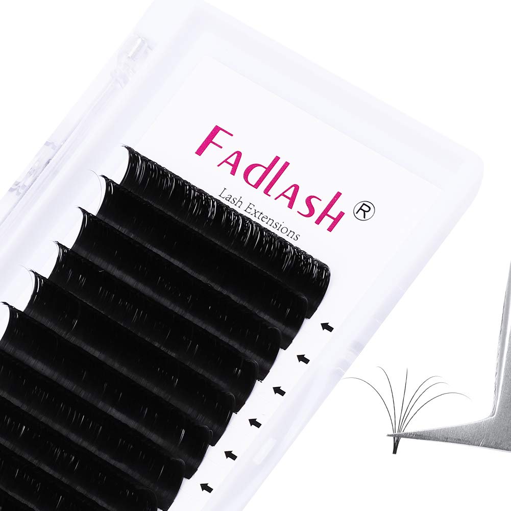 Volume Lash Extensions .03 .05 .07 .10 Easy Fan Volume Lashes 8-30mm FADLASH Self Fanning Eyelash Extensions J/B/C/D/DD/L Curl Supplies (0.07-D, 8-14mm Mix)