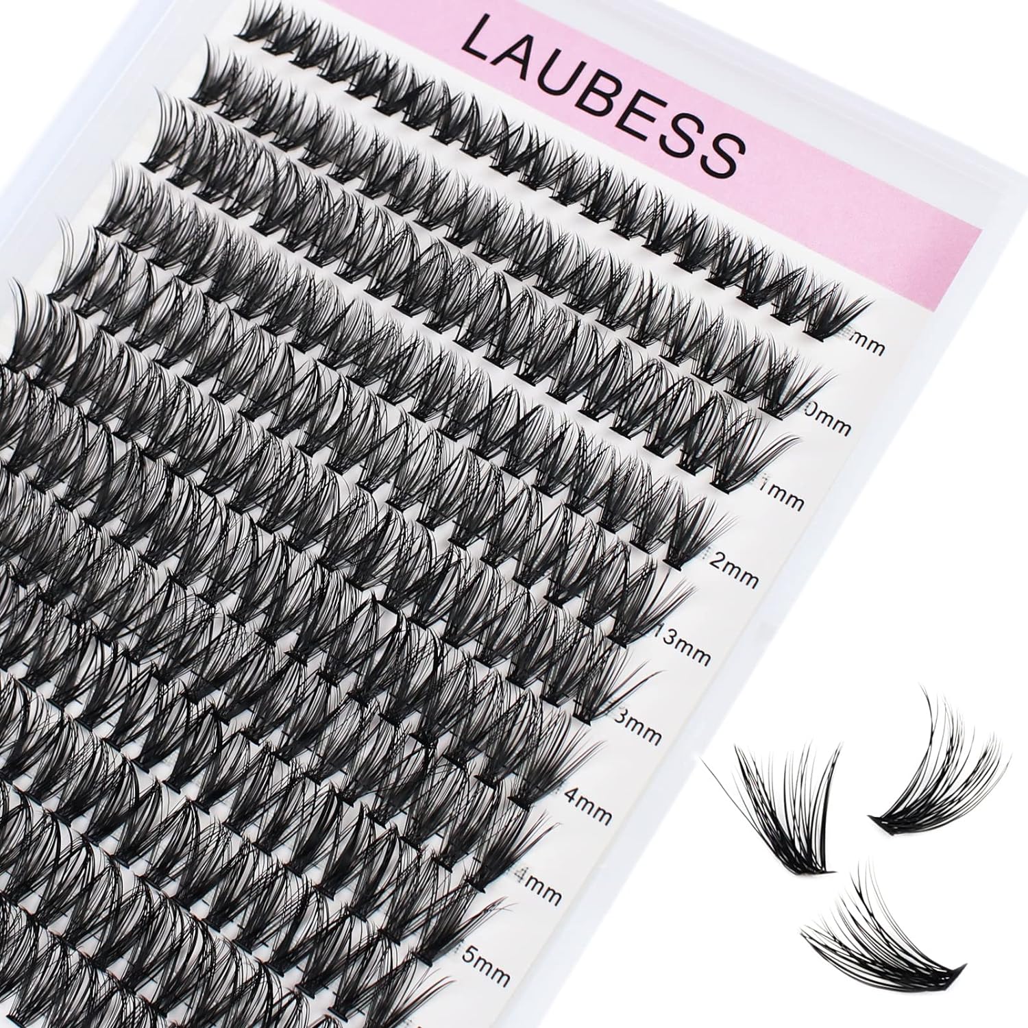 Cluster Lashes 240pcs 40D DIY Eyelash Extension D Curl Long Individual Lashes Mixed Tray Faux Mink Lash Clusters Extensions 0.07 0.10 Black (40D-0.07D-9-16mm)