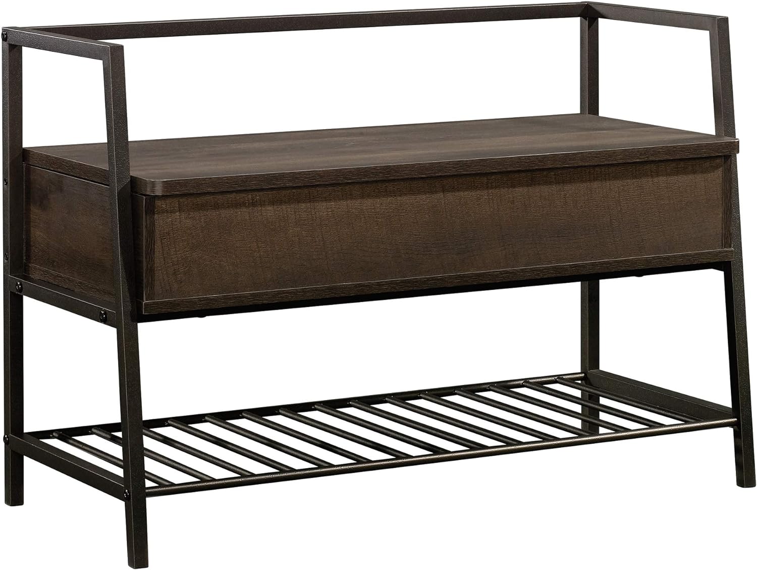 Sauder North Avenue Storage Bench, Smoked Oak finish