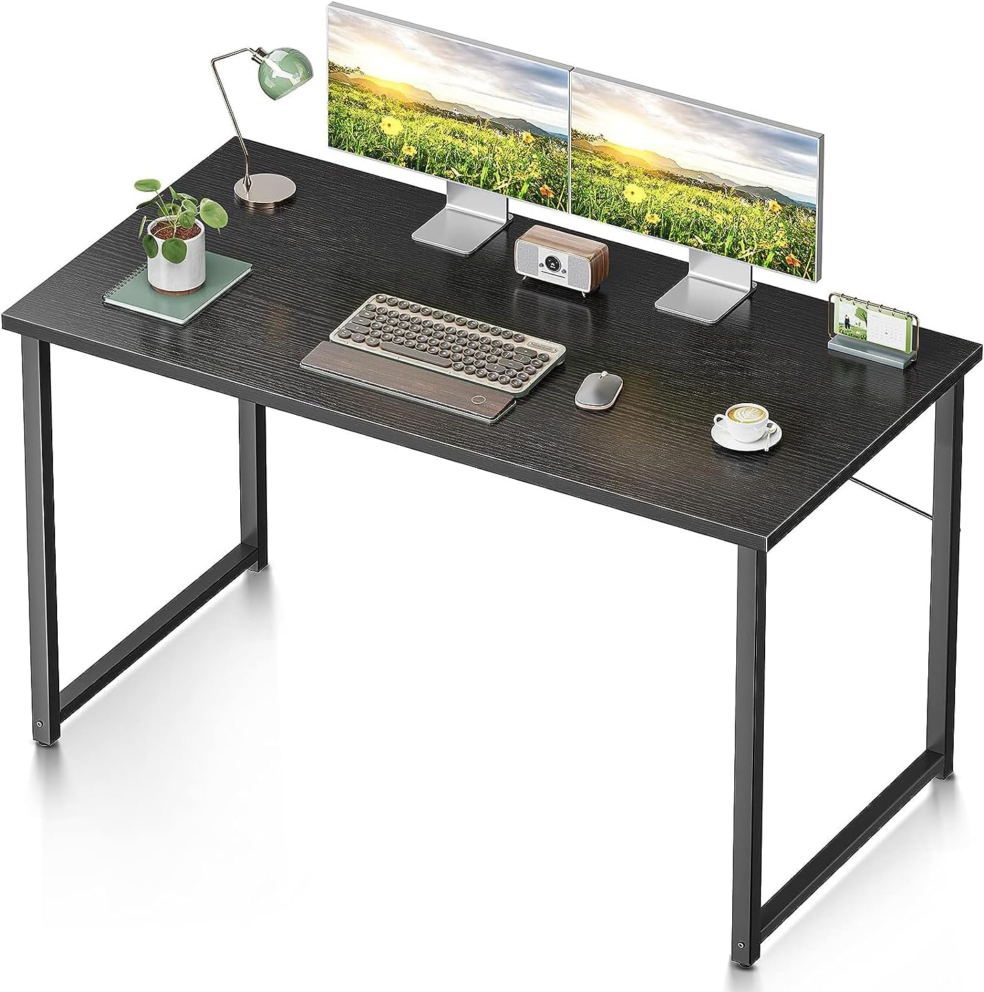 Coleshome 47 Inch Computer Desk, Modern Simple Style Desk for Home Office, Study Student Writing Desk,Black