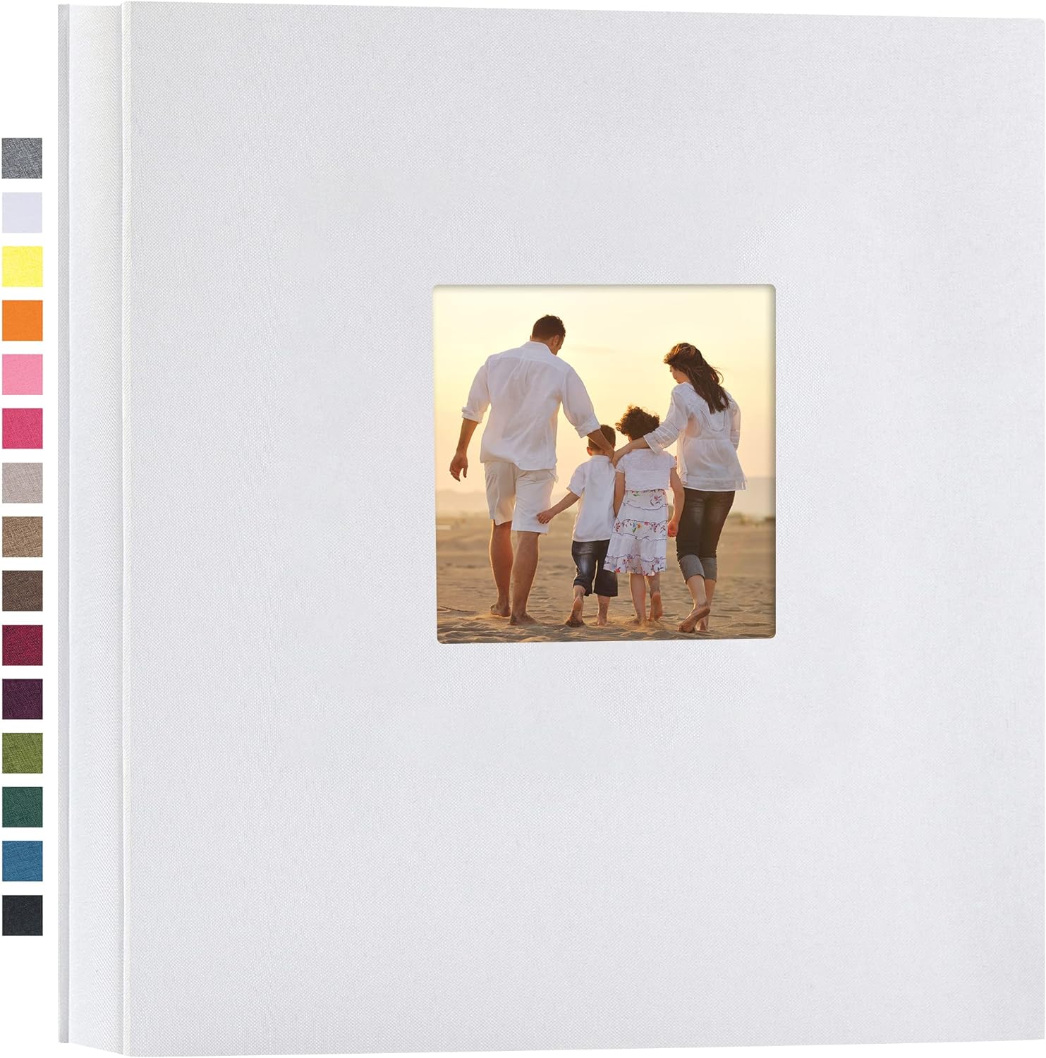 potricher Linen Hardcover Photo Album 4x6 600 Photos Large Capacity for Family Wedding Anniversary Baby Vacation (White, 600 Pockets)