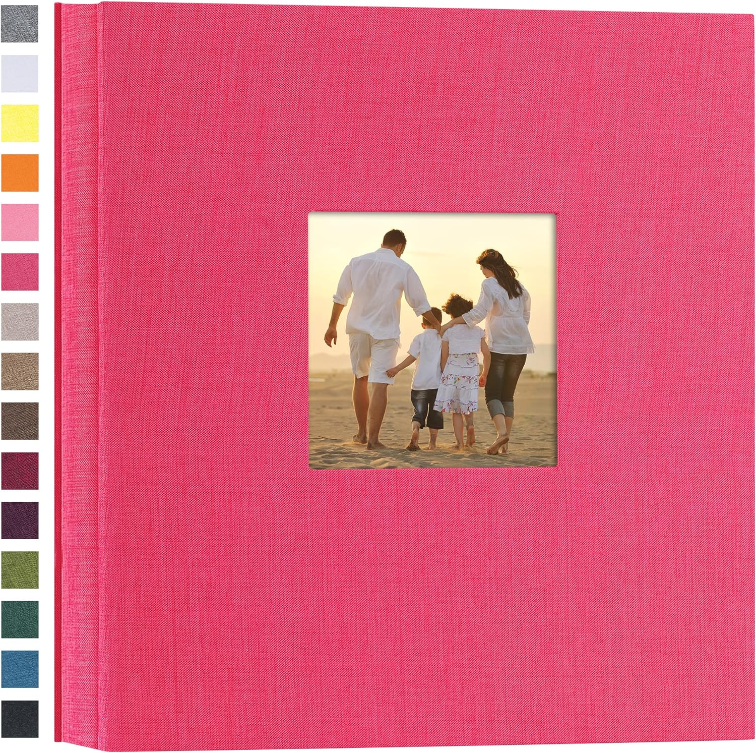 potricher Linen Hardcover Photo Album 4x6 600 Photos Large Capacity for Family Wedding Anniversary Baby Vacation (Rose Red, 600 Pockets)