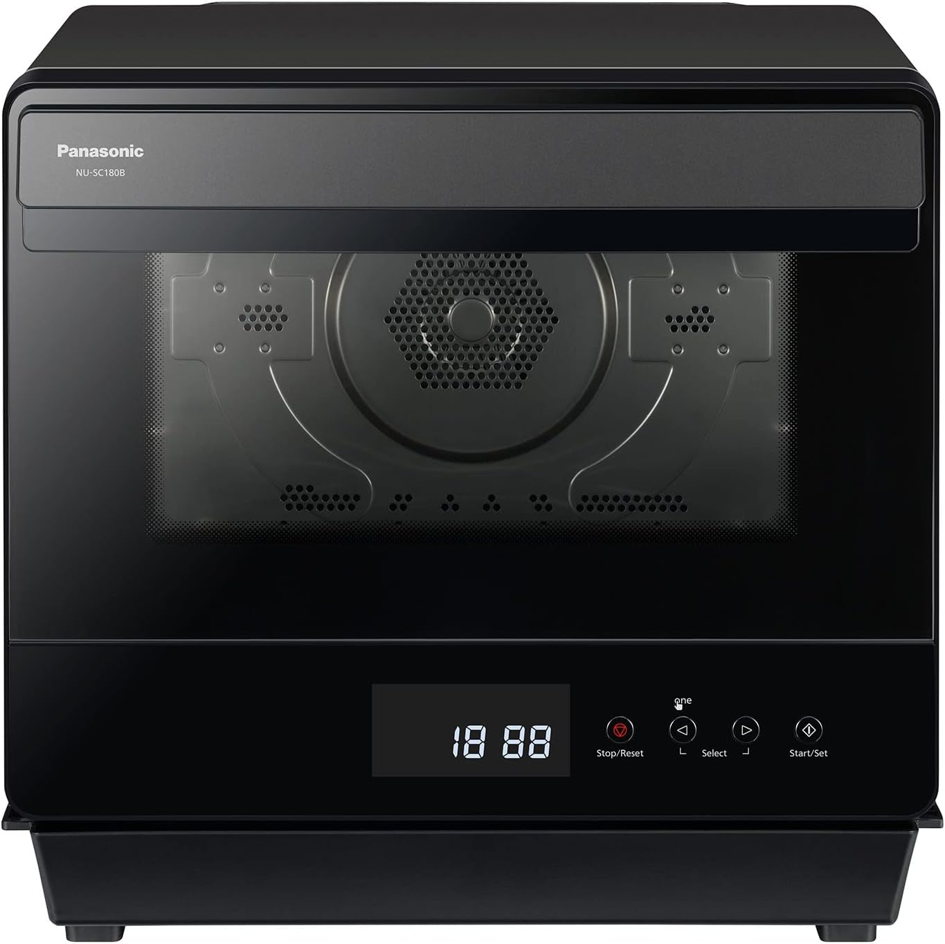 Panasonic HomeChef 7-in-1 Compact Oven with Convection Bake, Airfryer, Steam, Slow Cook, Ferment, 1200 watts, 7 cu ft with Easy Clean Interior - NU-SC180B (Black)