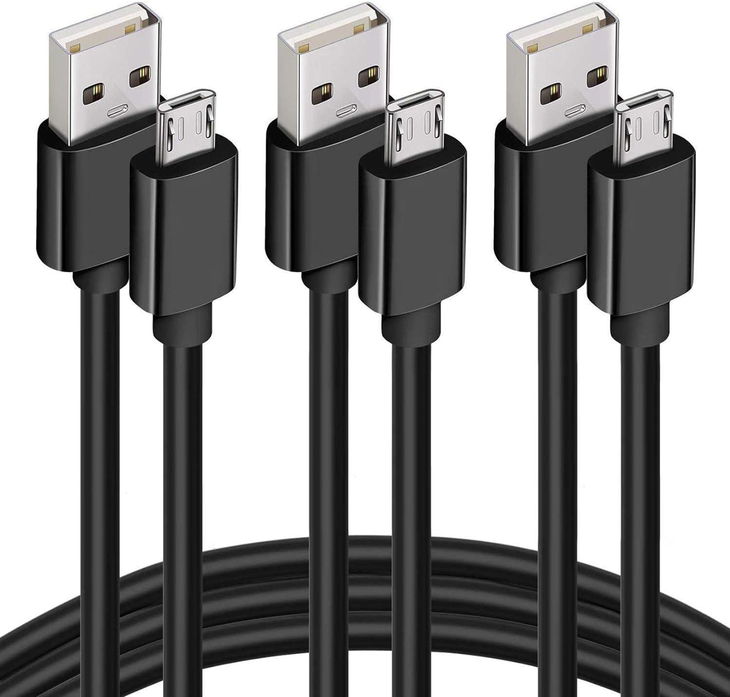 Mancro Micro USB Cable, Universal 3Pack 6ft Long Android Charger Cable, High Speed Sync Charger Cord and Micro USB Data Cord Wire for Samsung Galaxy S7 Edge, S7, S6 Edge, S6, Black