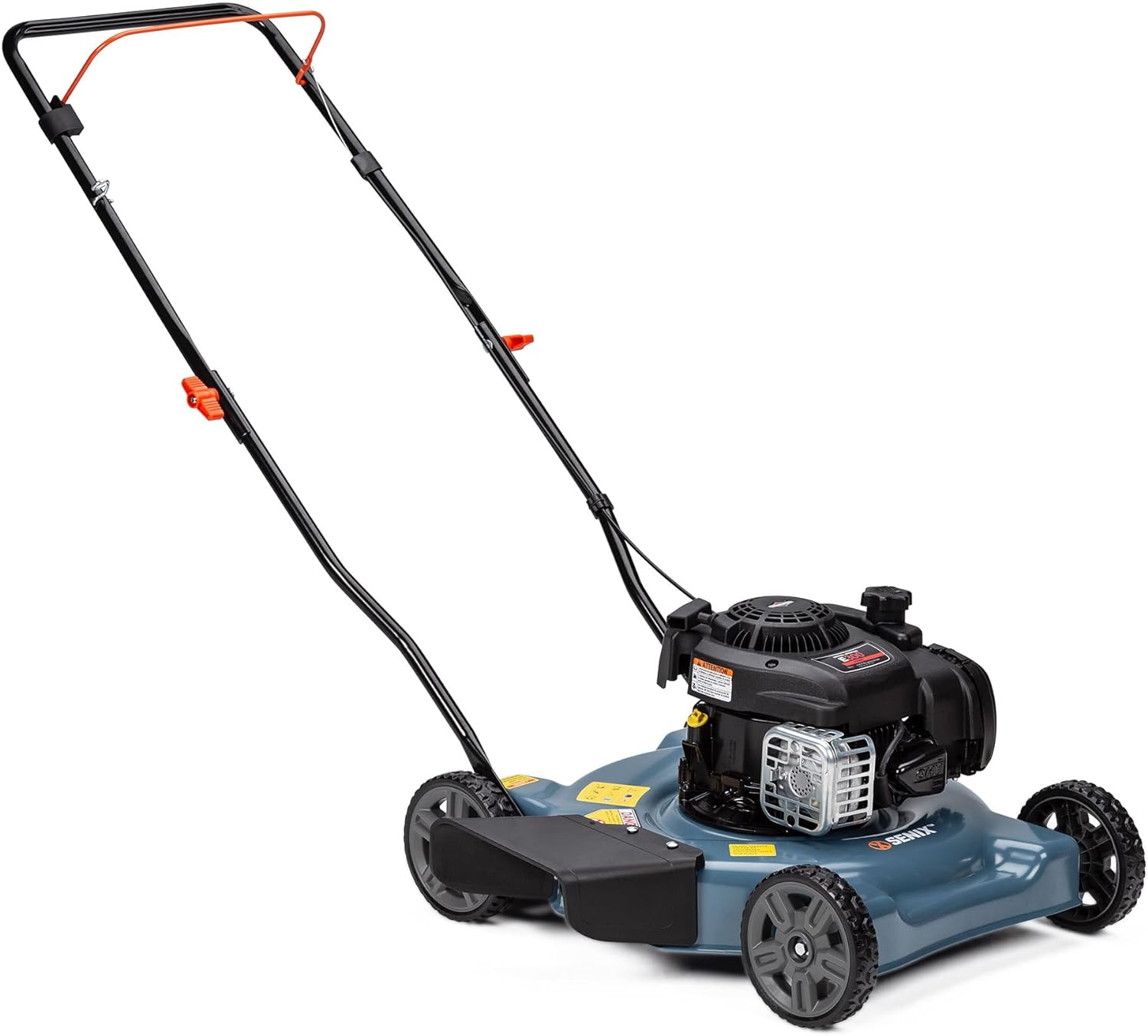 SENIX LSPG-L2 20-Inch Gas Push Lawn Mower with 125 cc 4-Cycle Briggs & Stratton Engine, Side Discharge, 3-Position Manual Height Adjustment