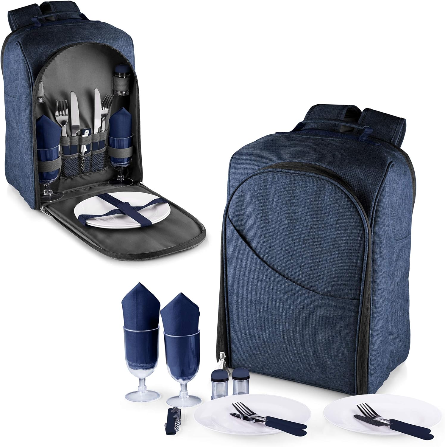 PICNIC TIME - PT-Colorado Picnic Backpack - Backpack Cooler with Picnic Set - Picnic Cooler