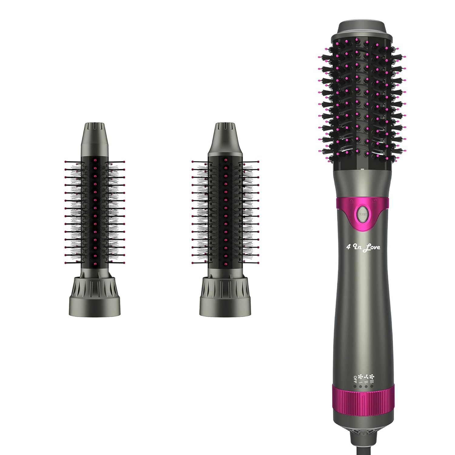 Hair Blow Dryer Brush, Salon Styler, Hot Air Hair Dryer and Volumizer Kit with Three Interchangeable Barrels | Replacement Parts Orderable