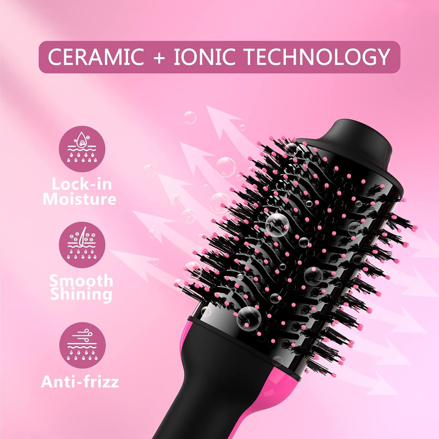 Hair Dryer Brush Blow Dryer Brush in One, 4 in 1 Styling Tools with Ceramic Oval Barrel, and Styler Volumizer, Hot Air Straightener Brush for All Hair Types
