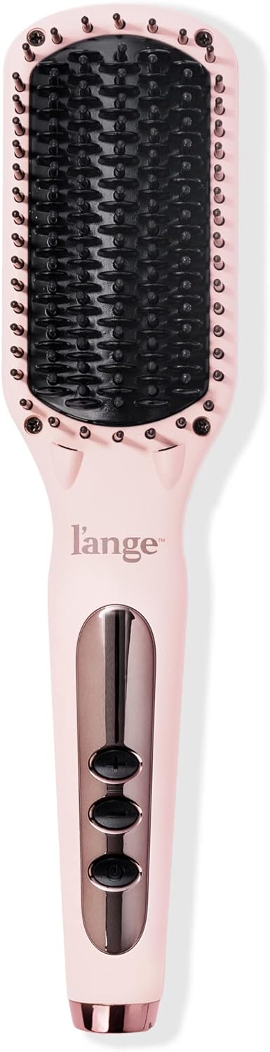 L'ANGE HAIR Le Vite Straightening Brush | Heated Straightener Flat Iron for Smooth, Anti Frizz Hair | Dual-Voltage Electric Brush Straightener | Hot Brush for Styling