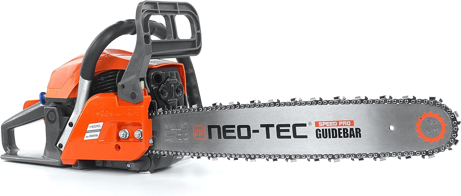 NEOTEC 20 Inch Chainsaw, 62CC Power Chain Saws Gas Powered 2 Stroke Handed Petrol Gasoline Chain Saw for Cutting Wood Outdoor Garden Farm Home