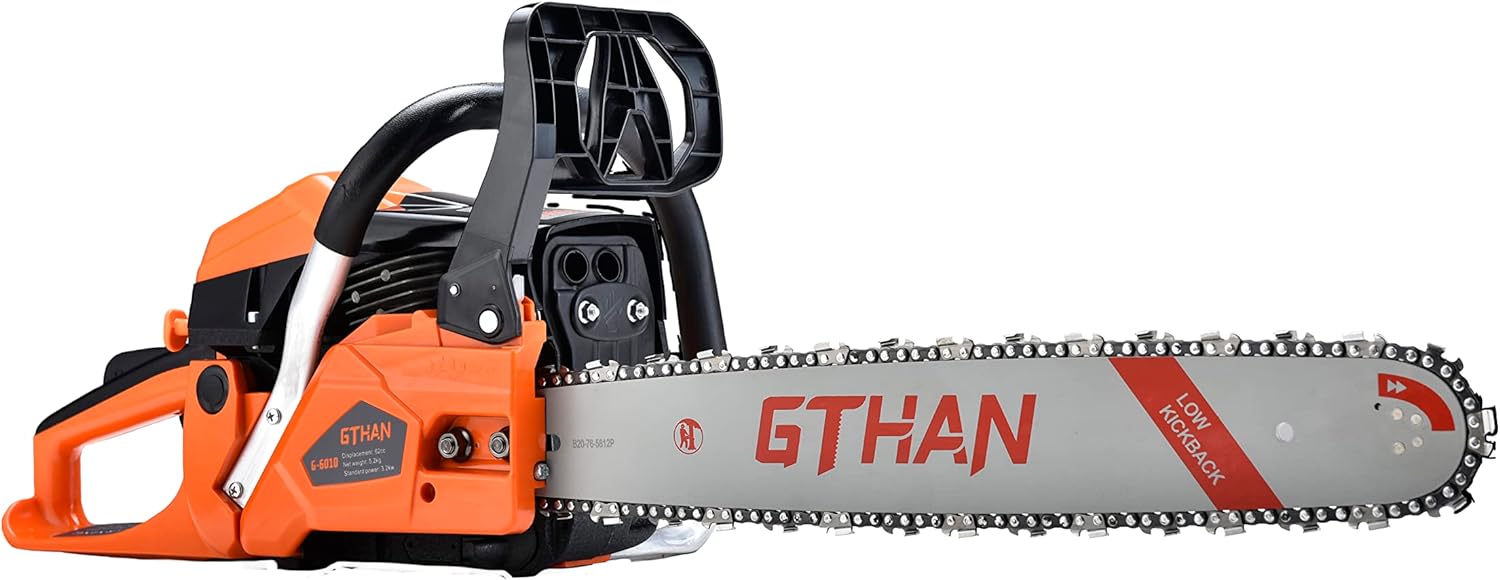 62cc Gas Chainsaws 2-Cycle Gasoline Powered Chain Saws Handheld Cordless Petrol Chainsaws Optional 20 Inches Gas Chain Saws for Trees Wood Farm Garden Ranch Forest Cutting