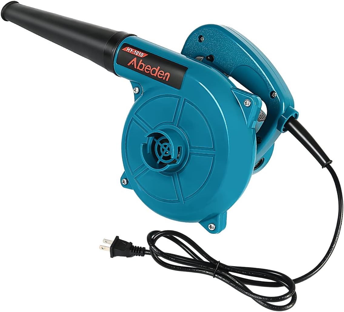 Corded Electric Leaf Blower,2 in 1 Small Handheld Lightweight Sweeper/Vacuum,110V 400W Portbale Blower for Leaf/Snow/Dust Blowing (Blue)