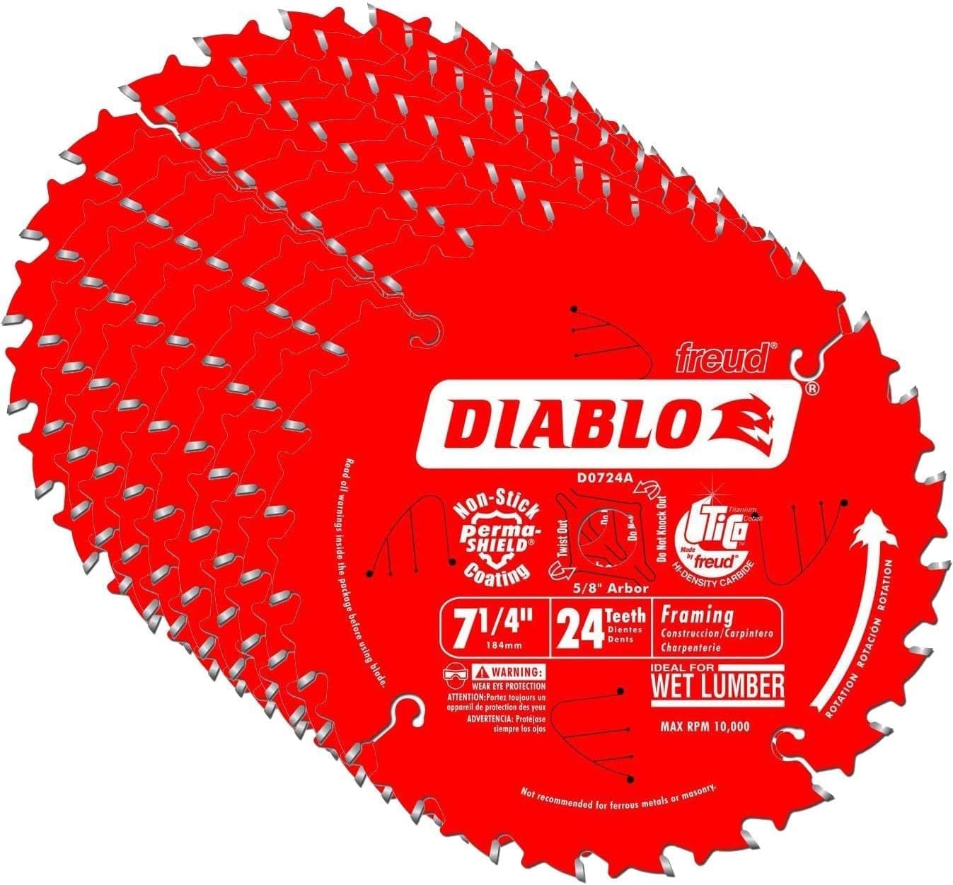 Diablo D0724A 7-1/4 24T Diablo Circular Saw Framing Blade