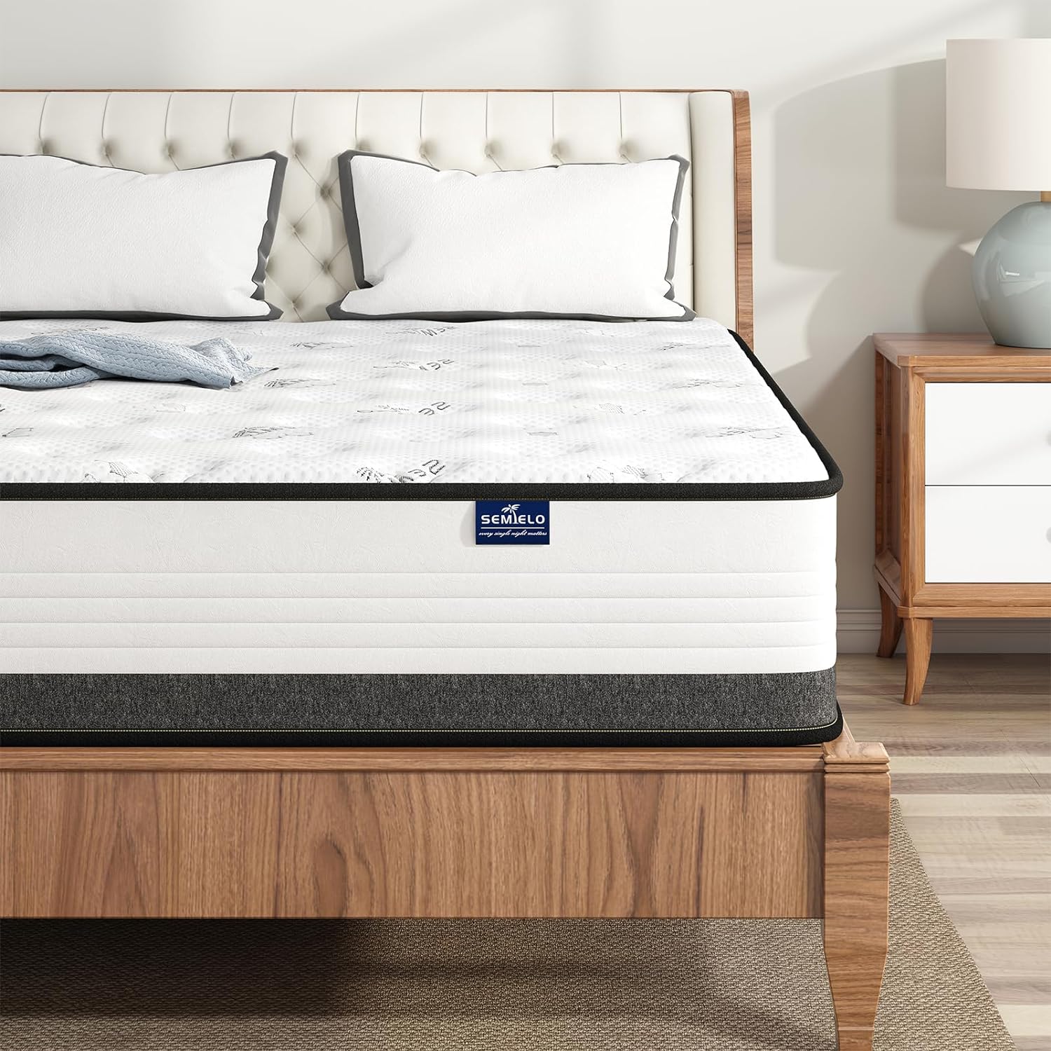 Twin Size Mattress 12 Inch, Memory Foam Hybrid Mattress Cool Sleep/Medium Firm/CertiPUR-US Certified, Pressure Relieving Bed Mattress in a Box with Individually Wrapped Coils