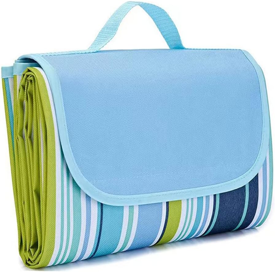 Extra Large 80x 80 Beach Blanket, Outdoor Picnic Blankets, Waterproof Sandproof Portable Blankets, Foldable and Lightweight for Spring Summer Camping, Beach, Park (Blue, 80x80 in)