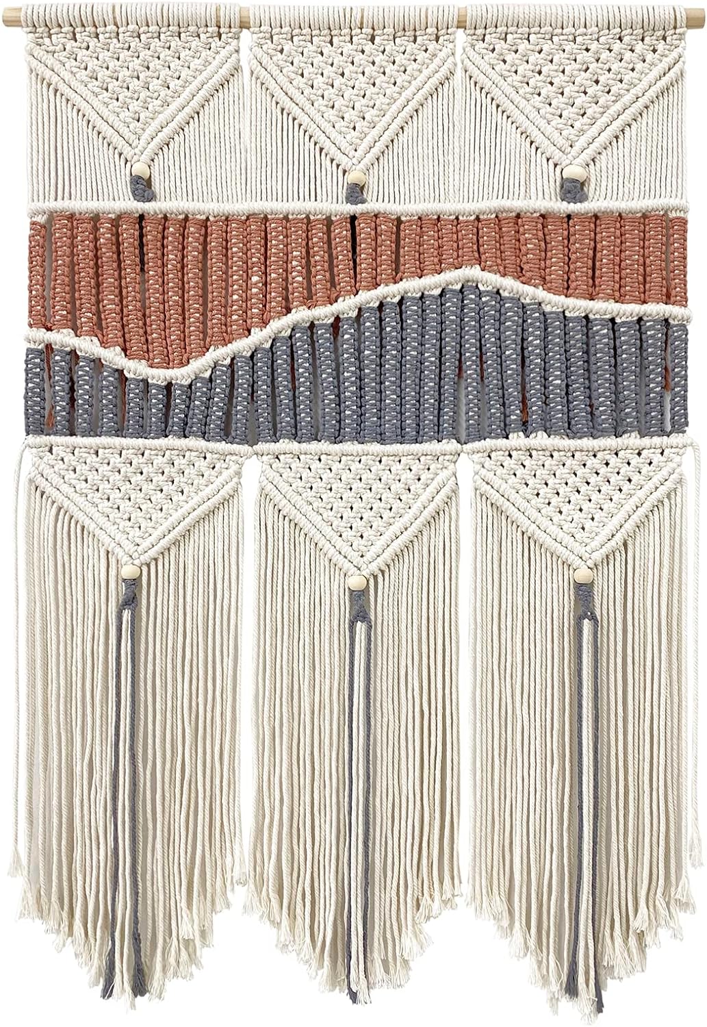 Macrame Wall Hanging Hand-woven Boho Wall Decor,Macrame Wall Art Tapestry for Bedroom Living Room Children' Room 17.7 L X 41.3 H