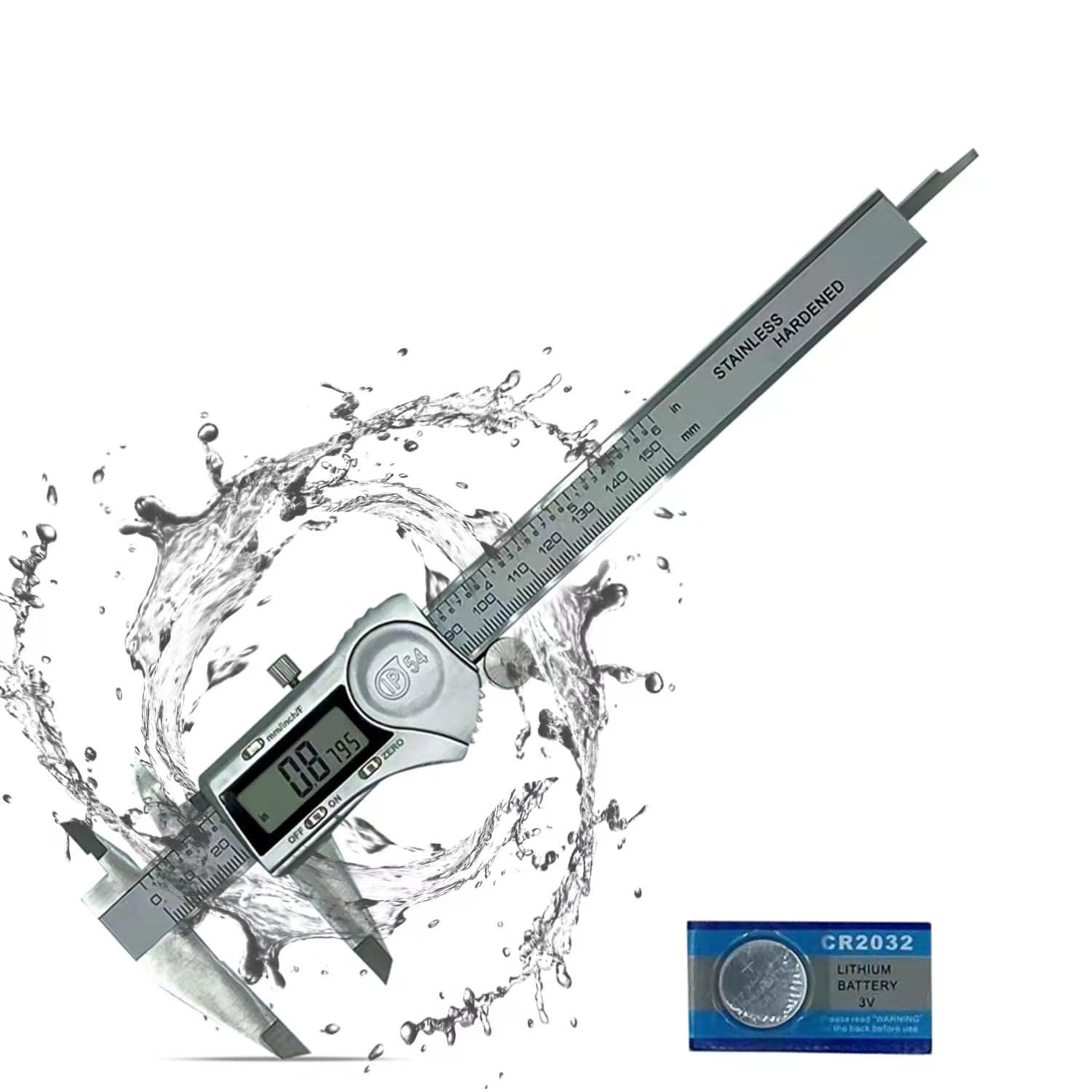 Stainless Steel Waterproof Digital Caliper | 6 inch /150mm + Large LCD Screen