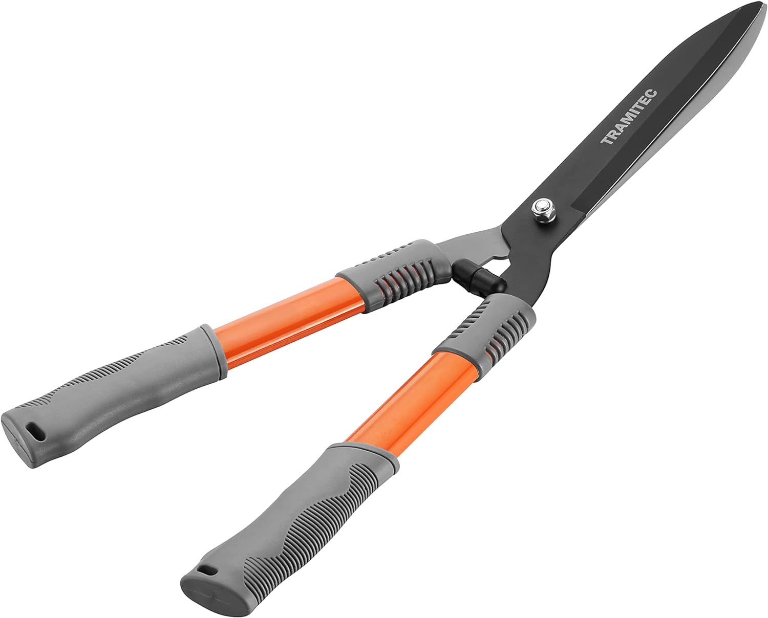 Garden Hedge Shears, Manual Hedge Clippers for Shaping Shrubs and Trimming Bushes. Hedge Clippers & Shears made with Durable Carbon Steel Blades, Shock-Absorbing Bumpers and Comfort Grips.