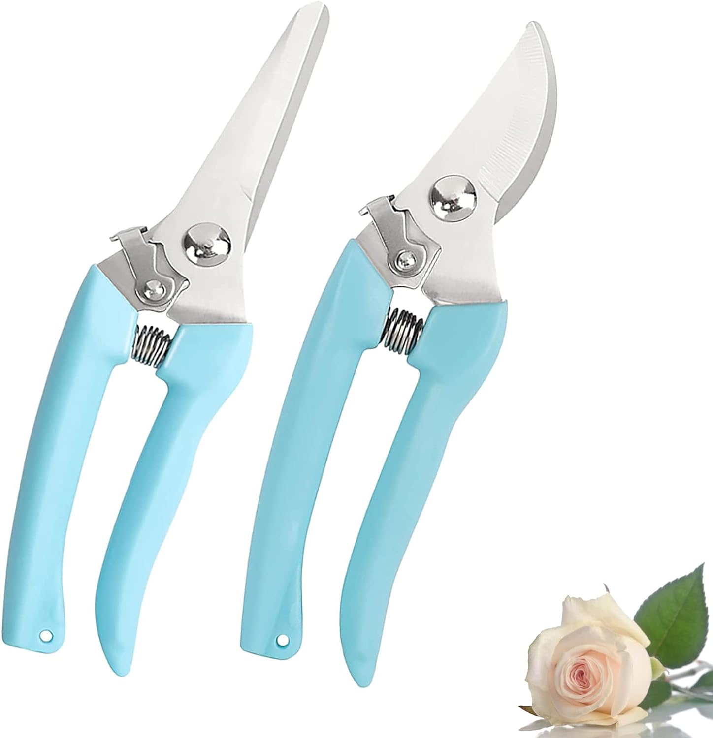 Flower Scissors Set, 2 Pack Premium Thickened Stainless Steel Floral Shears, Strong Pruner for Flowers, Branches and Leaves, Upgrade