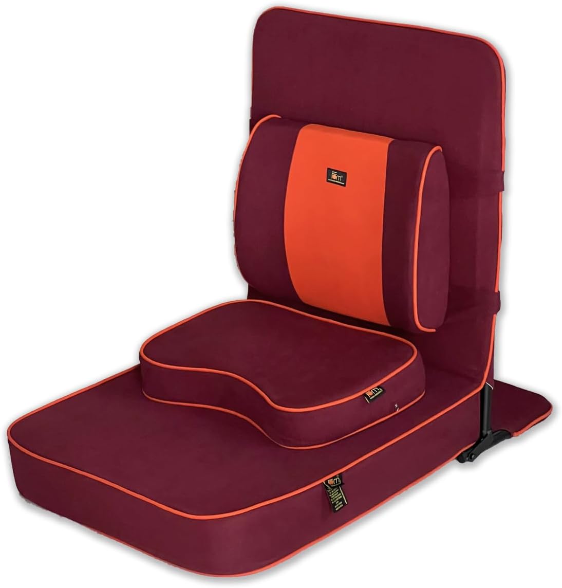 Friends of Meditation Extra Large Meditation Chair and Yoga Chair with Back Support Cushion and Meditation Block | Yoga Chair for Adults | Premium Floor Chair | Portable | Maroon, Seat Size: 24x22 in