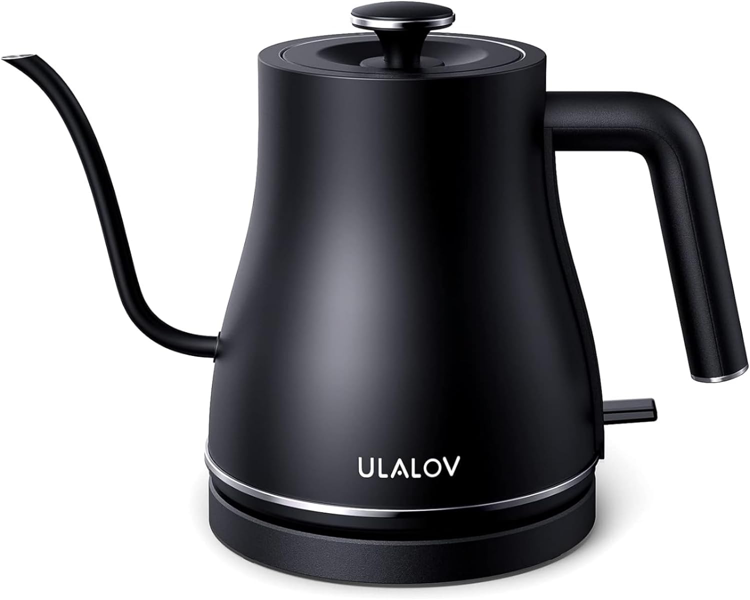 Ulalov Electric Gooseneck Kettle Ultra Fast Boiling Hot Water Kettle 100% Stainless Steel for Pour-over Coffee & Tea, Leak-Proof Design, Auto Shutoff Anti-dry Protection, 1200W-0.8L, Matte Black