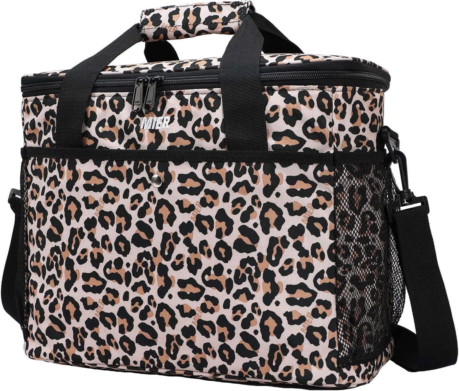 MIER 18L Large Soft Cooler Insulated Picnic Bag for Grocery, Camping, Car, Leopard