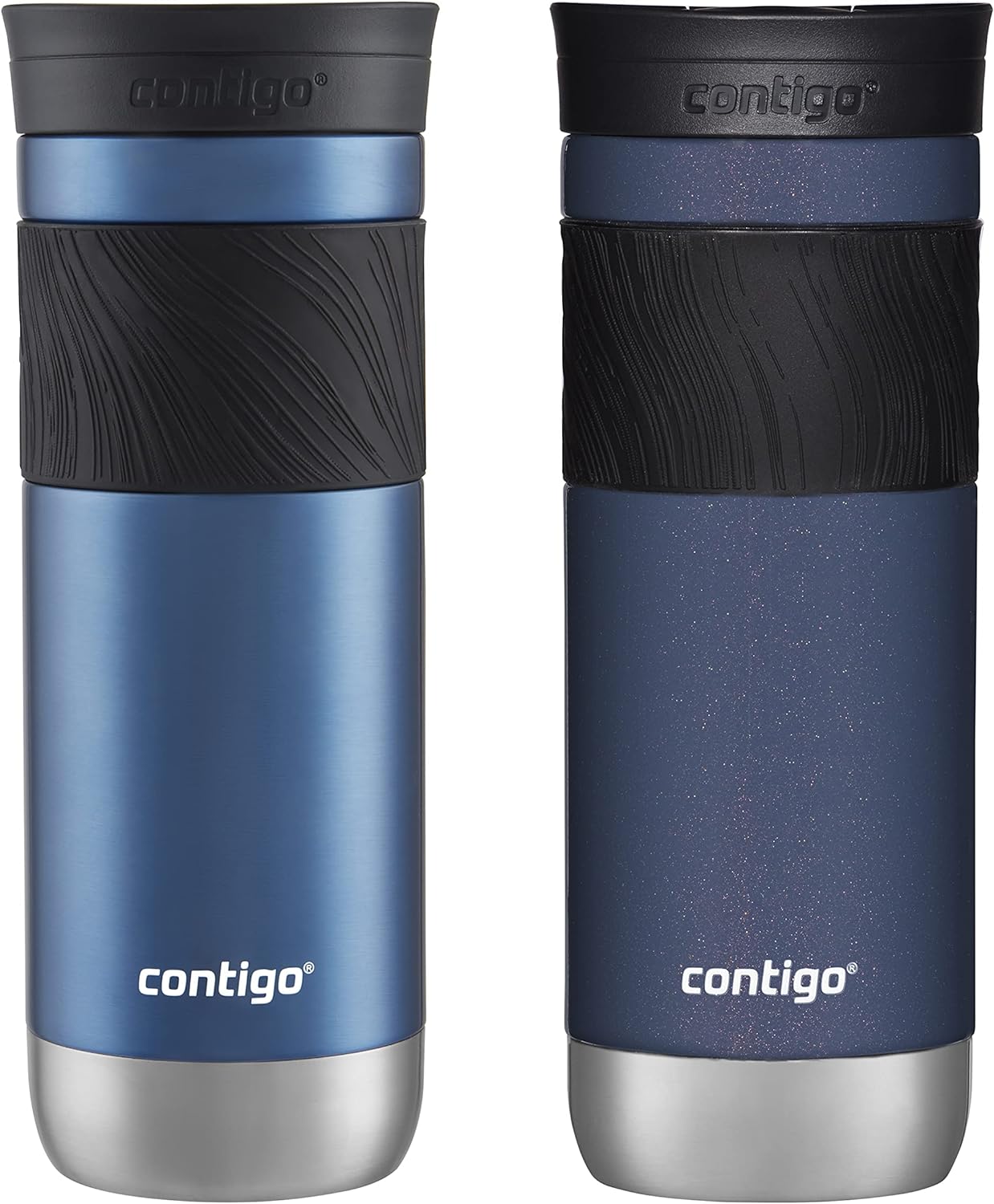 Contigo 20oz Vacuum-Insulated Stainless Steel Leak-Proof Travel Mug, Keeps Drinks Hot/Cold - 2-Pack Blue Corn & Midnight Berry