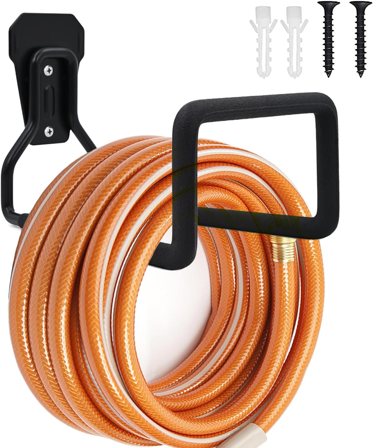 Garden Hose Holder - Heavy Duty Hose Hanger, Wall Mounted Water Hose Holder for Outdoor/Indoor Use in Yard, Metal Durable Hose Hooks, Ideal for Water Hose Storage