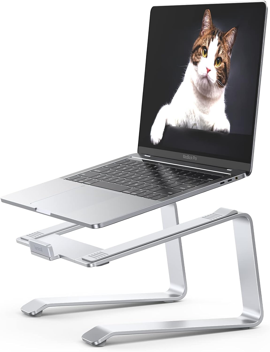 Lamicall Laptop Stand, Aluminum Laptop Riser, Ergonomic Laptop Stand for Desk, Computer Notebook Stand Compatible with MacBook Air Pro, Dell XPS, HP (10-15.6'') - Silver