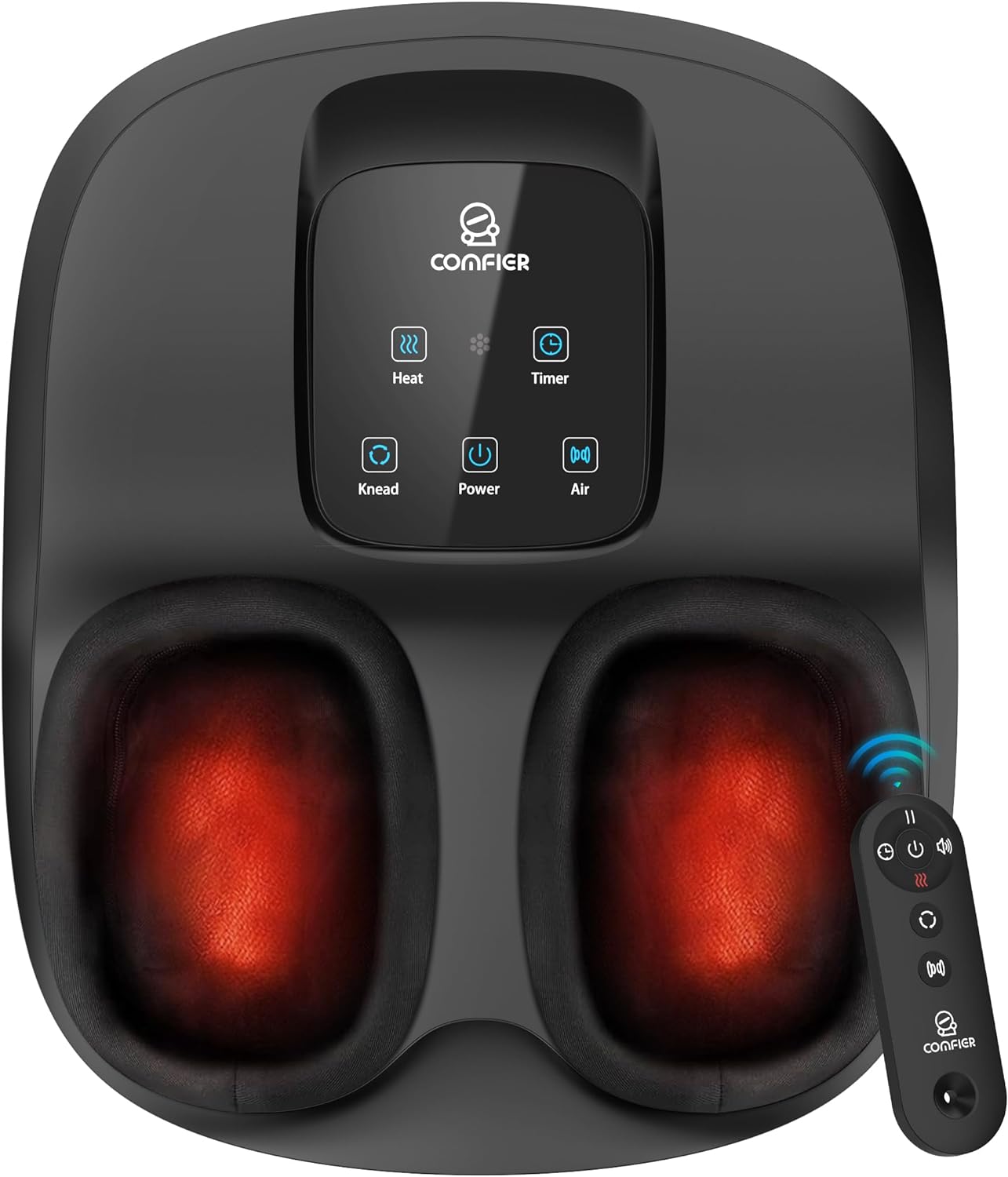 COMFIER 2024 Upgrade Shiatsu Foot Massager with Remote,Pause Function,Foot Massager Machine with Heat,Compression,3 Timer,Feet Massager for Plantar Fasciitis,Neuropathy,Gift for Men,Size 13