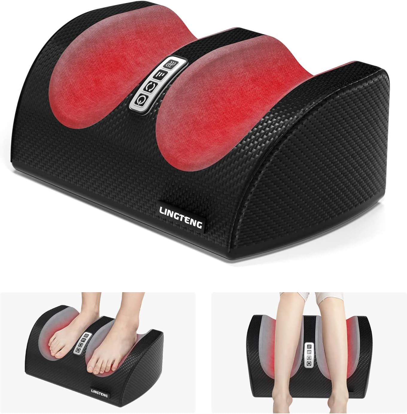 Shiatsu Foot Massager Machine with Heat, Foot and Calf Massager with Massage Roller, Deep Tissue Massager for Plantar Fasciitis, Pain Relief, Promotes Blood Circulation