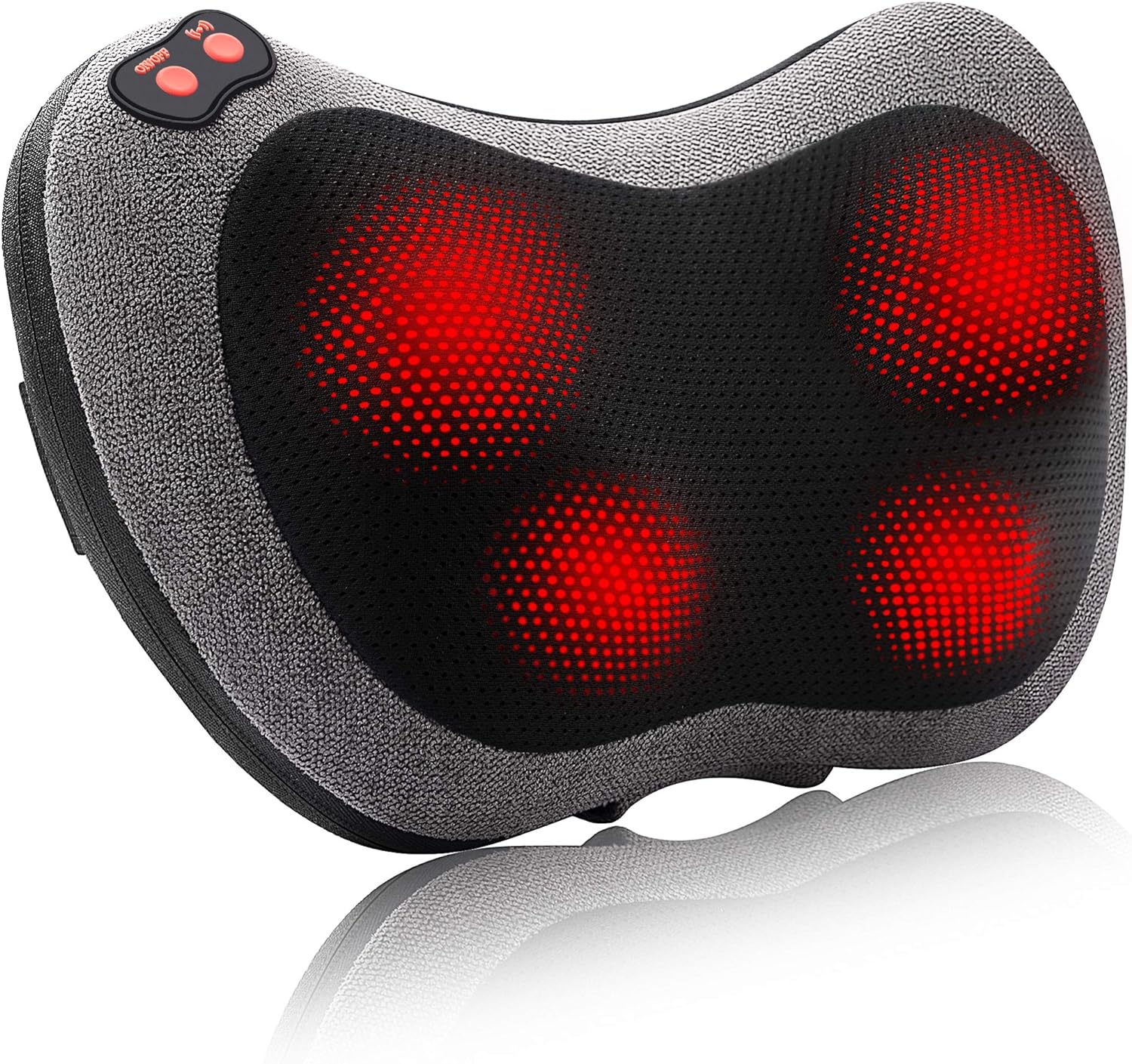 Shiatsu Back and Neck Massager with Heat, Deep Tissue Kneading,Electric Massage Pillow for Back,Shoulders,Legs,Foot,Body Muscle Pain Relief,Use at Home,Car,Office