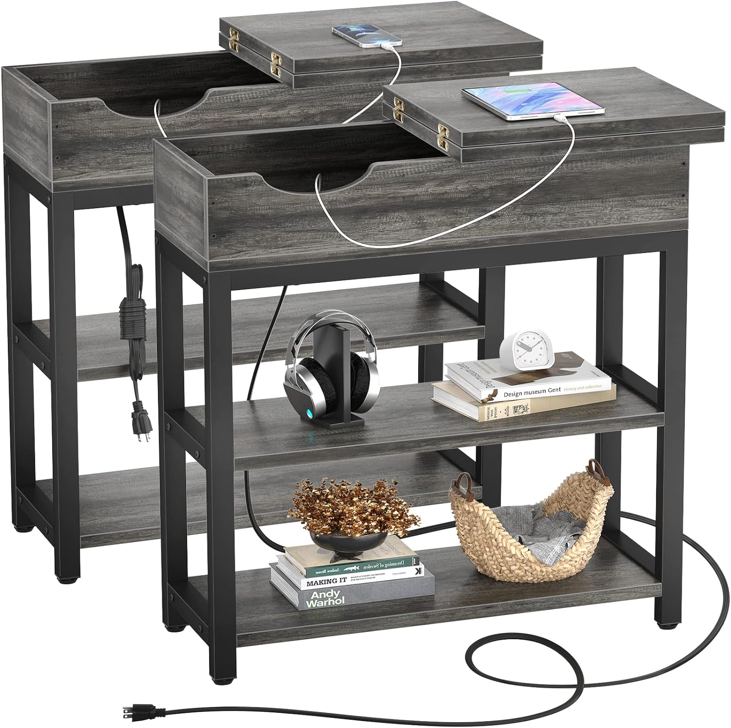 The side table with USB socket is a practical piece of furniture that can bring more convenience to your life. Not only can it be used as a traditional side table, but it also provides a convenient charging service for your electronic devices.