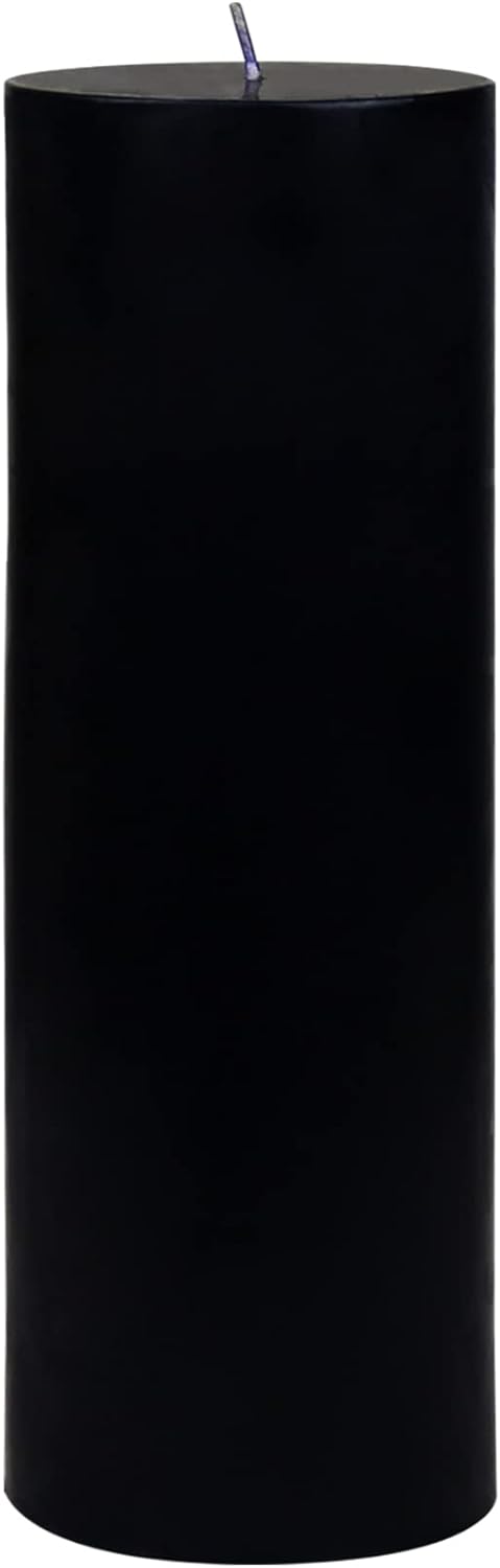 Pillar Candle, 3 by 9-Inch, Black