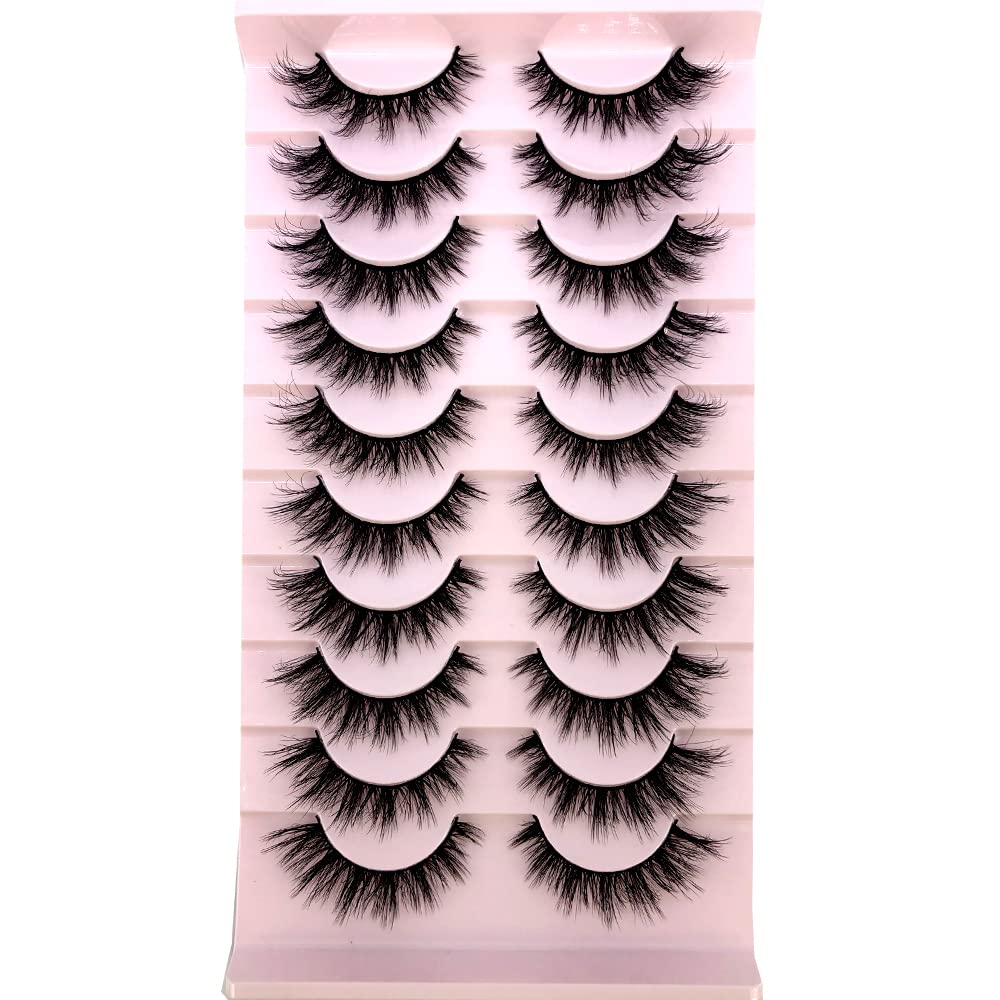 HBZGTLAD Soft Mink Eyelashes 3D Curl Winged End Eye Elongated Fake Lashes Thick Handmade Natural False Eyelash Messy Cross Lash Wholesale (FT-04)