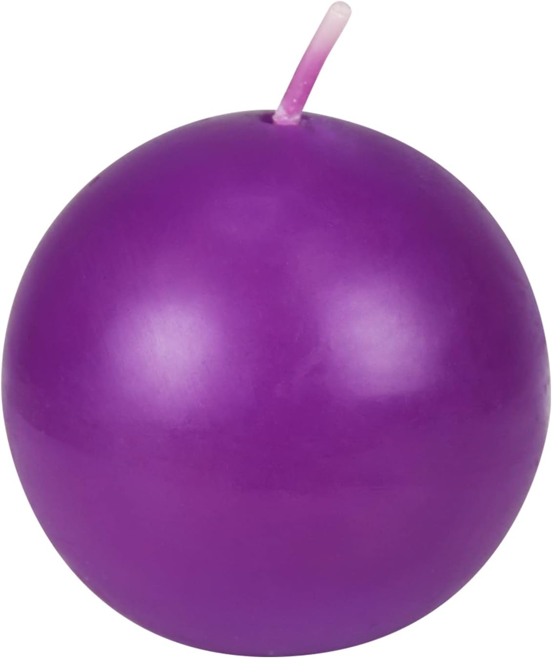 6-Piece Ball Candles, 3-Inch, Purple