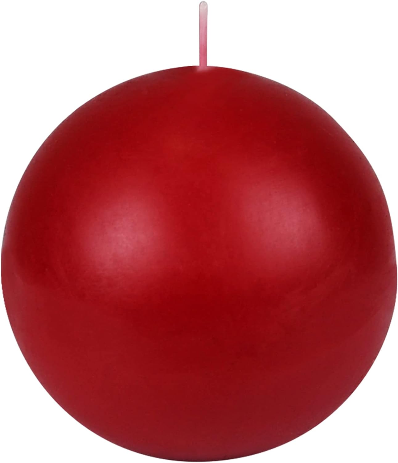 2-Piece Ball Candles, 4-Inch, Red