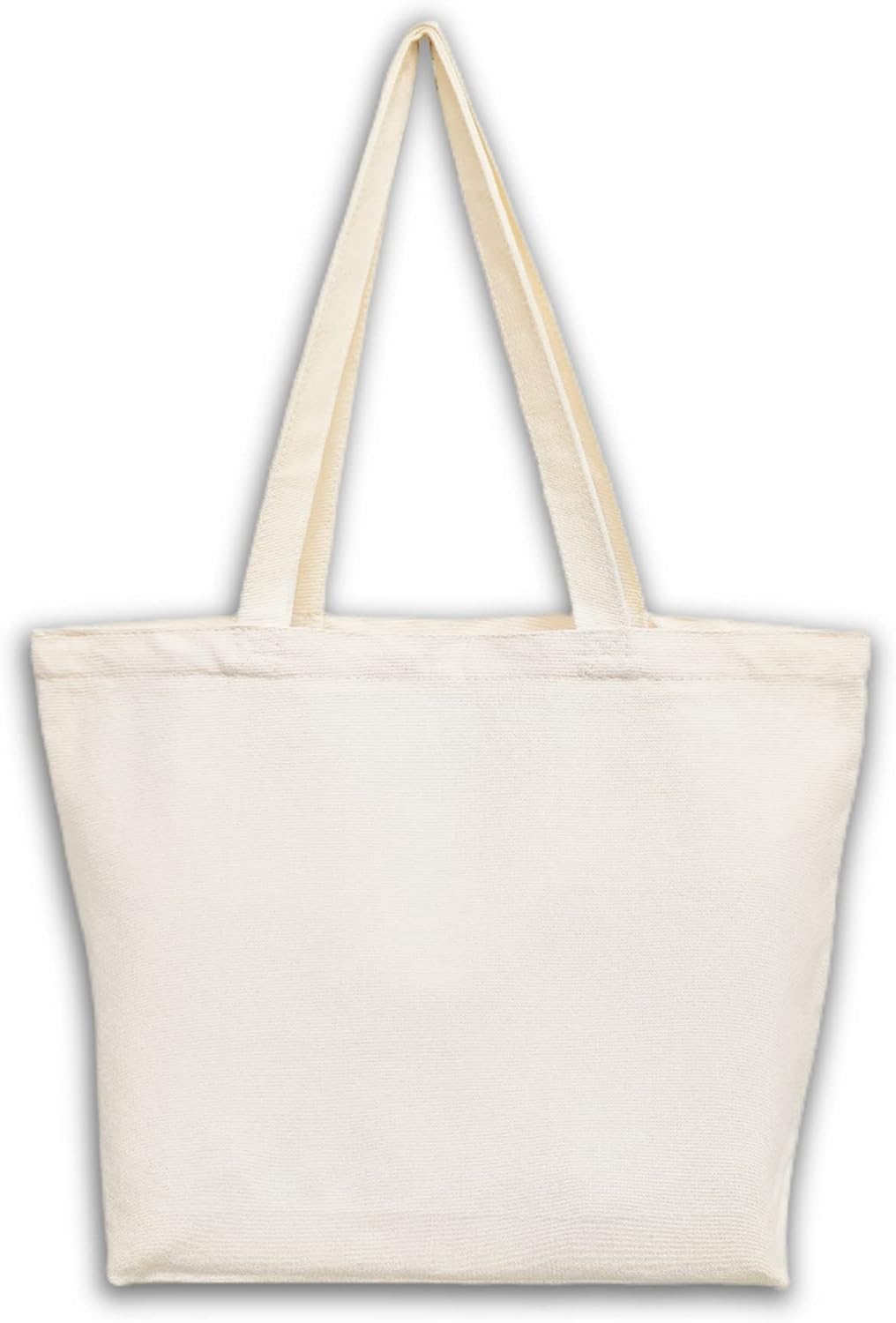 Canvas Tote Bag, Pockets, Zipper, Durable, Lightweight, Cotton Shopping Cloth Bag, Gifts