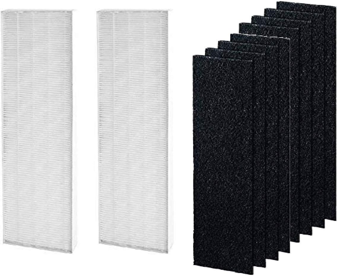 Nispira HEPA Filter Set Replacement Compatible with Fellowes AeraMax 90 100 DB5 DX5 Air Purifier. Compared to Part 40101701 9287001 9324001, 2 Sets (HEPA   Activated Charcoal Pre Filter)