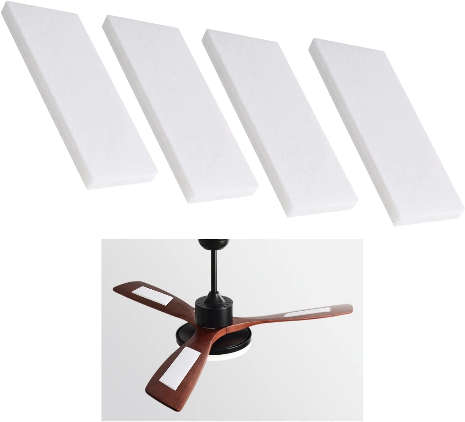 4pcs Ceiling Fan Air Filter - Clean Air Ceiling Fan Filter,Ceiling Fan Blade Air Filter for Home,Family Rooms Reduce Dust,Dirt,Smoke (4)