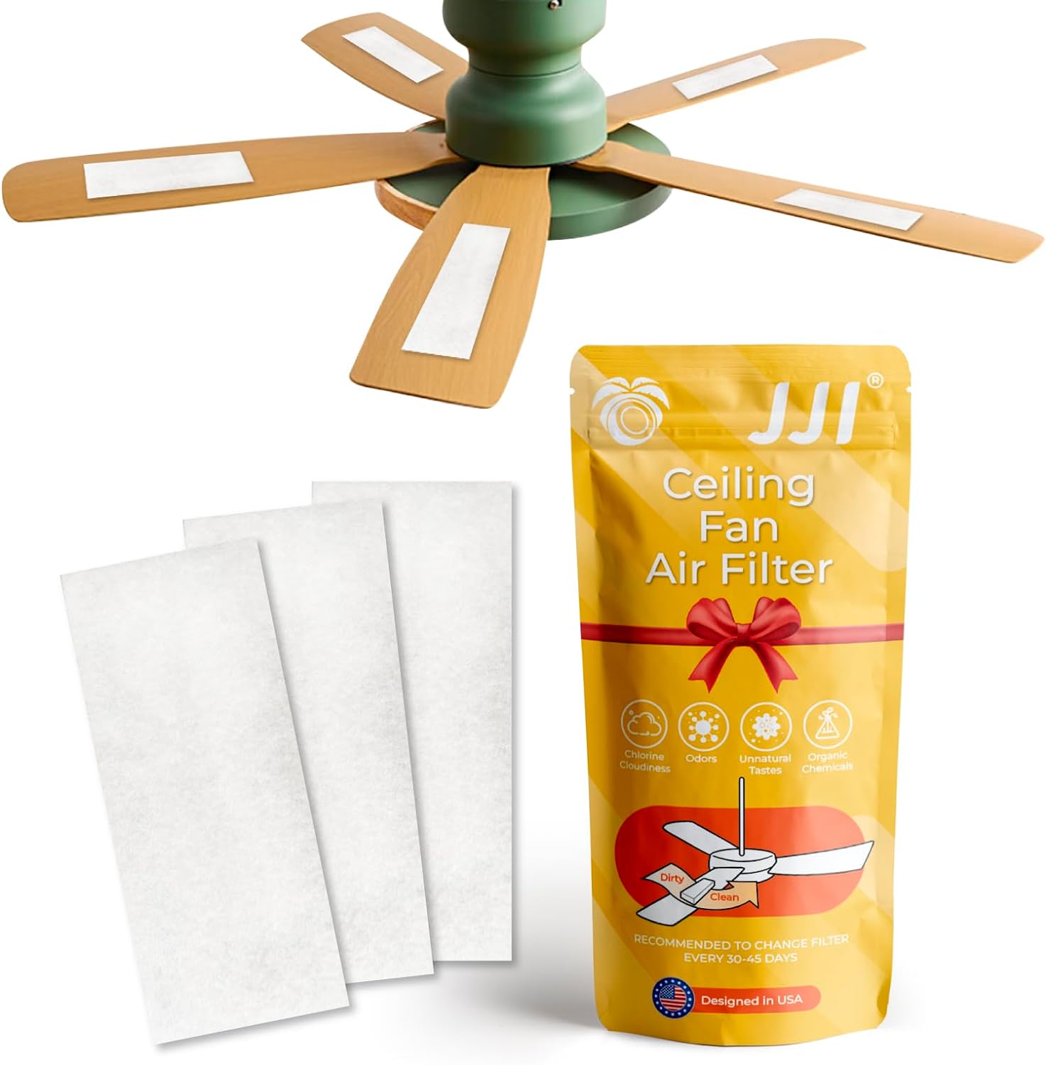 Ceiling Fan Filter - Ceiling Fan Air Filter - Ceiling Fan Blades Shape Design - 2/5 Thickness 10Pack (10)