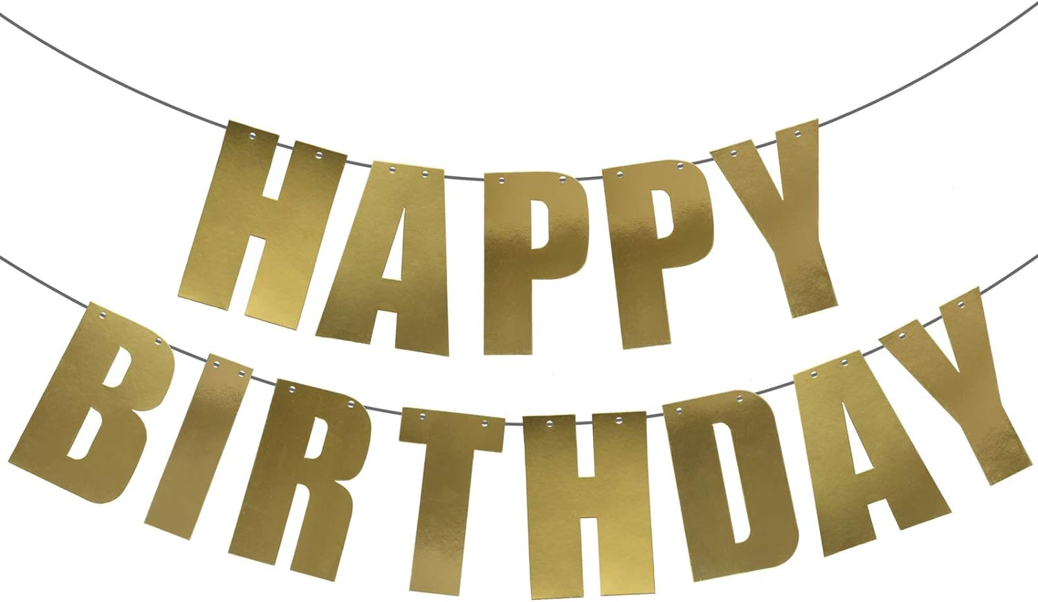 Gold Happy Birthday Banner for Birthday Party Decorations Supplies