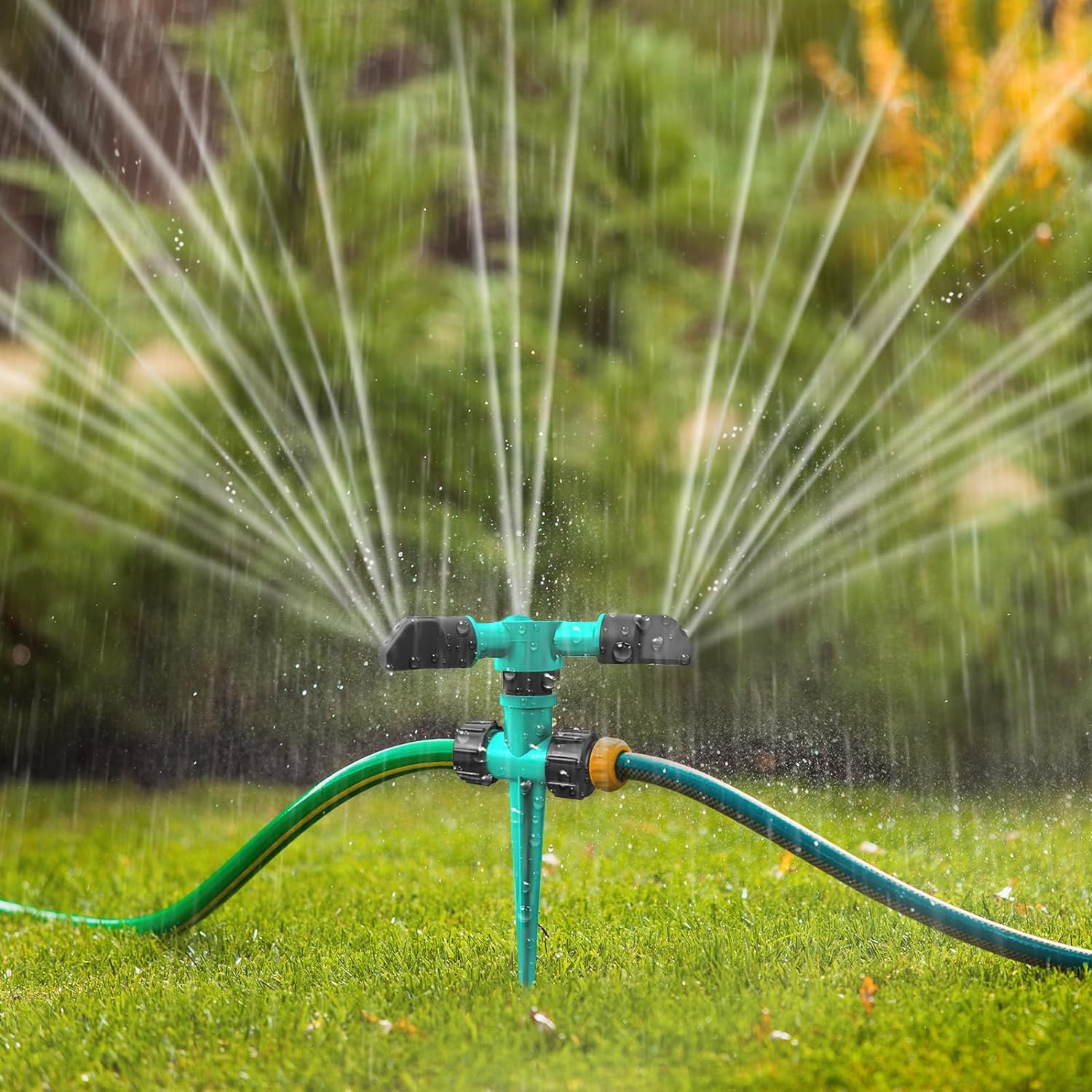 Lawn Sprinkler for Yard, Garden Water Sprinklers for Lawn, Yard Sprinklers 360 Degree Rotation Auto Irrigation System for Large Area, Adjustable Lawn and Garden Sprinklers for Kids