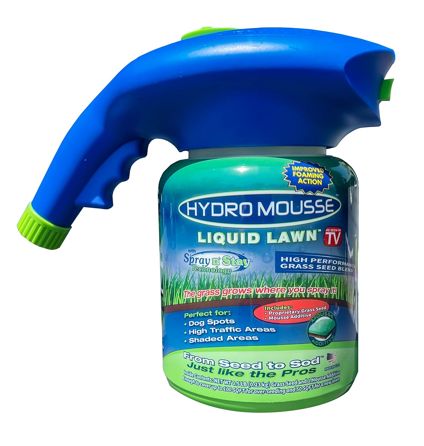 Hydro Mousse Liquid Lawn System - Grow Grass Where You Spray It - Made in USA