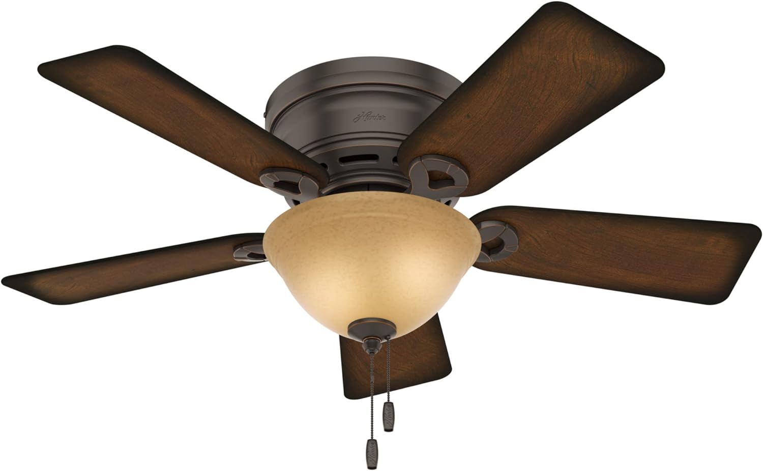 Hunter Fan Company, 51023, 42 inch Conroy Onyx Bengal Low Profile Ceiling Fan with LED Light Kit and Pull Chain